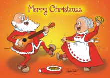 Christmas Card, Santa & Ma Santa Dancing